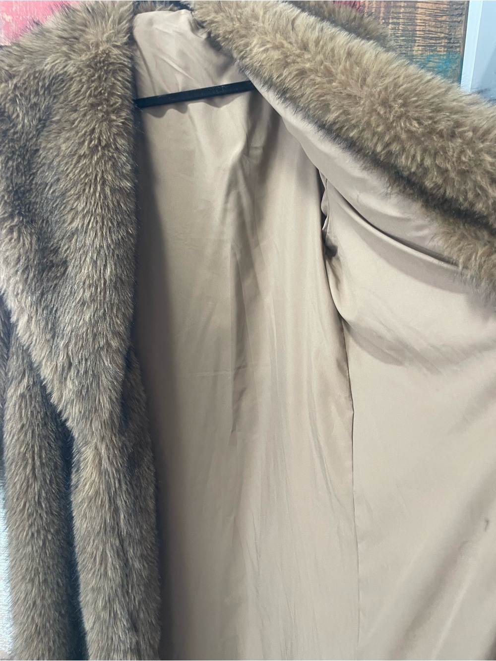 Plush Long Teddy Faux Fur Coat - Brown - Picture 8 of 8